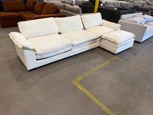 Cream Sofa with Ottoman