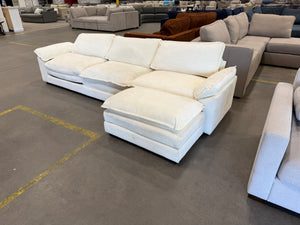 Cream Sofa with Ottoman