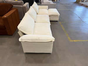Cream Sofa with Ottoman