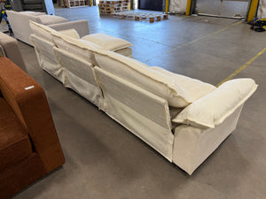 Cream Sofa with Ottoman