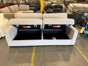 Thomasville Lambert Fabric Sofa with 2 Storage Seats