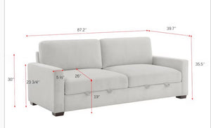 Thomasville Lambert Fabric Sofa with 2 Storage Seats