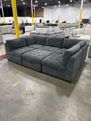 Tisdale 6-Piece Fabric Sectional – Gray