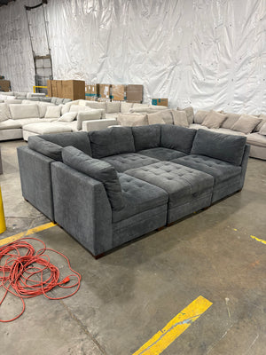 Tisdale 6-Piece Fabric Sectional – Gray