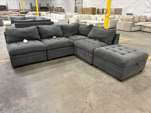 Tisdale 5- Piece Fabric Sectional Gray