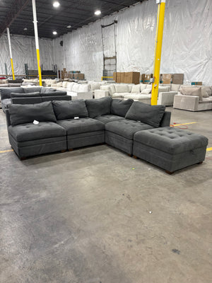 Tisdale 5- Piece Fabric Sectional Gray