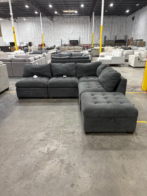 Tisdale 5- Piece Fabric Sectional Gray
