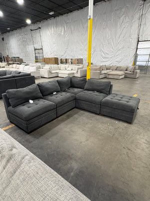 Tisdale 5- Piece Fabric Sectional Gray