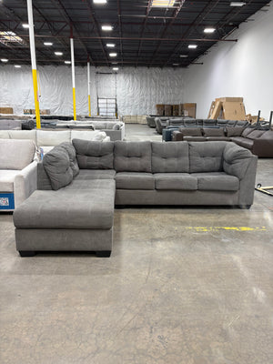 Gray Chaise Sectional w/ Sleeper