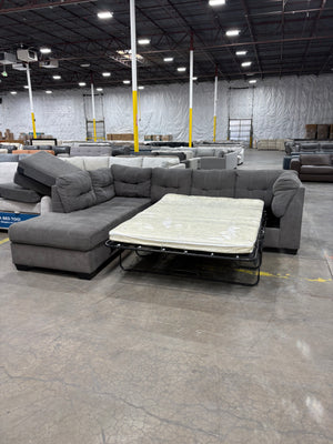 Gray Chaise Sectional w/ Sleeper