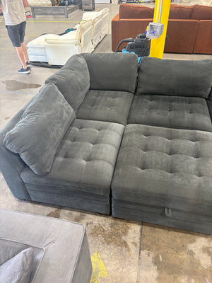 Tisdale 6-Piece Fabric Sectional - Gray