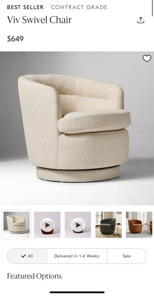 West Elm Viv Fabric Swivel Accent Chairs