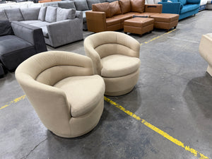 West Elm Viv Fabric Swivel Accent Chairs