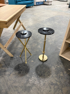Black & Gold Marble Side Table Set