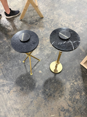 Black & Gold Marble Side Table Set