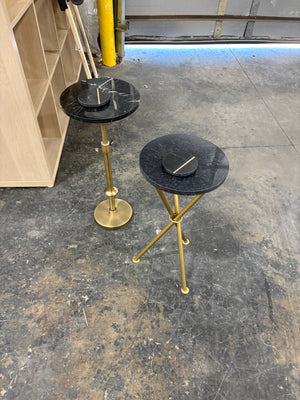 Black & Gold Marble Side Table Set