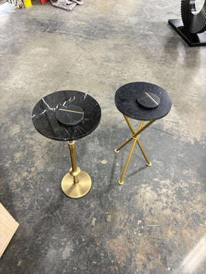 Black & Gold Marble Side Table Set
