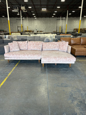 Joybird Lewis Sectional (Pink Velvet)