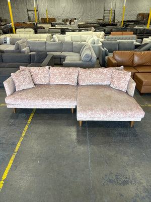 Joybird Lewis Sectional (Pink Velvet)
