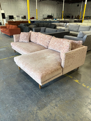 Joybird Lewis Sectional (Pink Velvet)