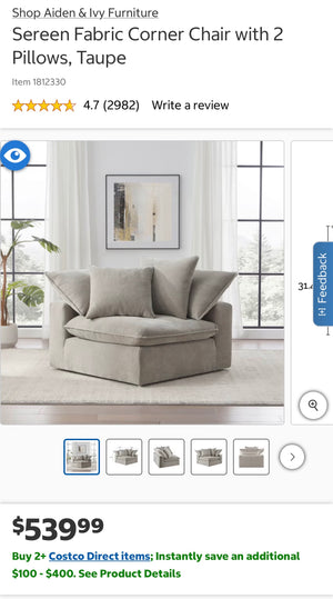 Sereen Fabric Corner Chair