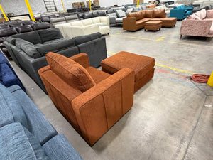 LoveSac Terracota Rained Chenille Chair with Ottoman  (2 base/3side)