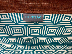 LoveSac Terracota Rained Chenille Chair with Ottoman  (2 base/3side)