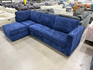 Sapphire Navy Corded Velvet LoveSac (4 Seat/5Side)