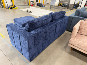 Sapphire Navy Corded Velvet LoveSac Sofa with Ottoman (3 base/ 4 Side)