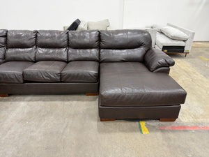 Large Brown Leather Sectional
