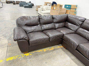 Large Brown Leather Sectional