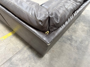 Large Brown Leather Sectional
