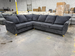 Charcoal Sectional with Gold Legs