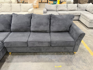 Charcoal Sectional with Gold Legs
