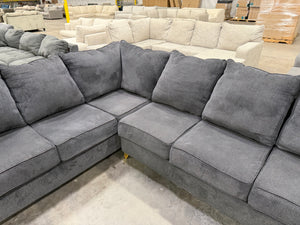 Charcoal Sectional with Gold Legs