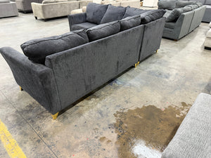 Charcoal Sectional with Gold Legs