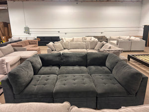 Tisdale 6-Piece Gray Fabric Sectional