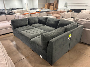 Tisdale 6-Piece Gray Fabric Sectional