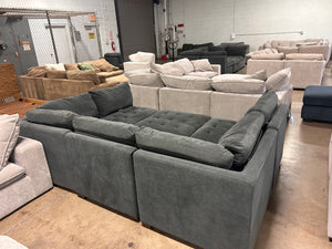 Tisdale 6-Piece Gray Fabric Sectional