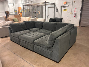 Tisdale 6-Piece Gray Fabric Sectional