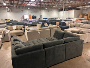 Tisdale 6-Piece Gray Fabric Sectional