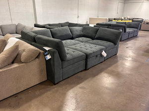 Tisdale 6-Piece Gray Fabric Sectional