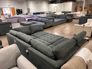 Tisdale 6-Piece Gray Fabric Sectional