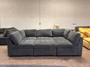 Tisdale 6-Piece Gray Fabric Sectional