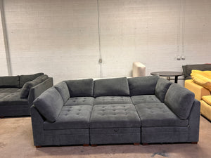 Tisdale 6-Piece Gray Fabric Sectional