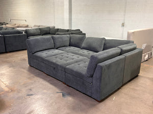 Tisdale 6-Piece Gray Fabric Sectional