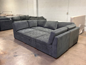 Tisdale 6-Piece Gray Fabric Sectional