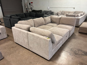 Tisdale 6-Piece Taupe Fabric Sectional