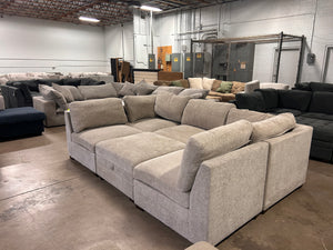 Tisdale 6-Piece Taupe Fabric Sectional