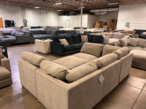 Tisdale 6-Piece Taupe Fabric Sectional
